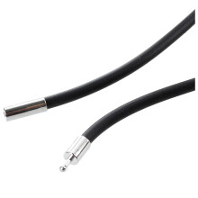 25.5 Inch 3MM Rubber Neck Cord Necklace with Stainless Steel Closure - Black