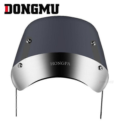(Black)Motorcycle Windshield Electric Car Modified Headlight Glass Windshield Retro Front Headlight 1