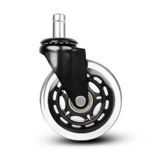 Universal Office Chair Wheels, Quiet PU 2 inch Transparent Casters for Hardwood Floors, Mobile Type