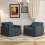 (Blue) YODOLLA Single Sofa Bed 3-in-1 Sleeper Chair Bed 2
