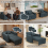 (Blue) YODOLLA Single Sofa Bed 3-in-1 Sleeper Chair Bed 3