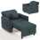 (Blue) YODOLLA Single Sofa Bed 3-in-1 Sleeper Chair Bed 6