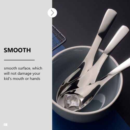 2Stk Kinderlöffel Silber Ergonomisch Babys Löffel Set 2