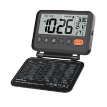 Modern Hopfällbar -Reseväckarklocka med Kalender Digital LCD-Skärm för Hemmabruk Väckarklocka Bärbar Skrivbordsklocka