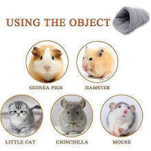 Cama para animais pequenos em caverna, casa quente de hamster de inverno com capa de algodão macia, fácil de limpar 38 x 28 cm