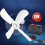 Ventilador de teto portátil 12V com vento forte e baixo ruído, plástico branco para quarto e barraca de acampamento, 16/31,5 polegadas 4