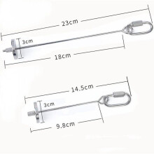 Edelstahl Gemüse-Spieß für Vogelkäfig 2-teilig, 23cm und 14,5cm Obsthalter mit Spiralkralle für Papageien, Nager