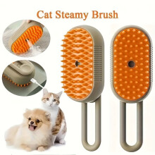 Pet Grooming Brush with Steam Function to Soften Coat Detangle, 3-in-1 Massage Comb and Hair Removal Tool, 200mAh Rechargeable