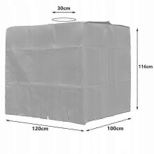 Copertura per Serbatoio IBC Impermeabile, Protezione UV per Contenitori da Esterno, Grigio Tessuto Oxford 120x100x116cm