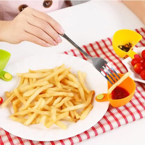 8-Piece Clip-on Sauce Container Set, Συμβατό με Πιάτα, 1/3 Cup, Ασφαλές PP για Σάλτσες