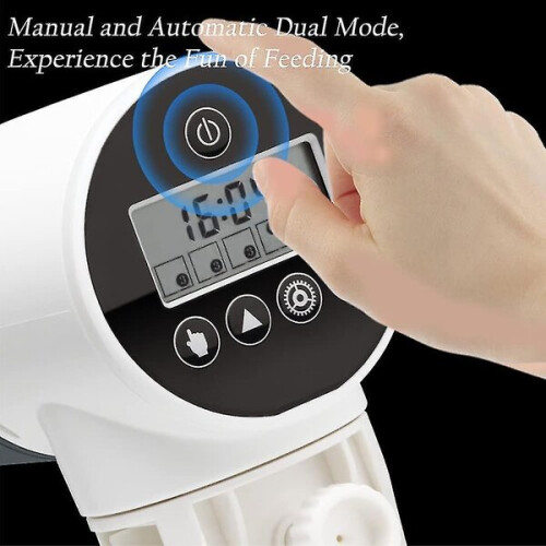 Battery Powered Automatic Feeder for Fish Tanks, 6-Month Runtime, Adjustable Mounting Clamp 1