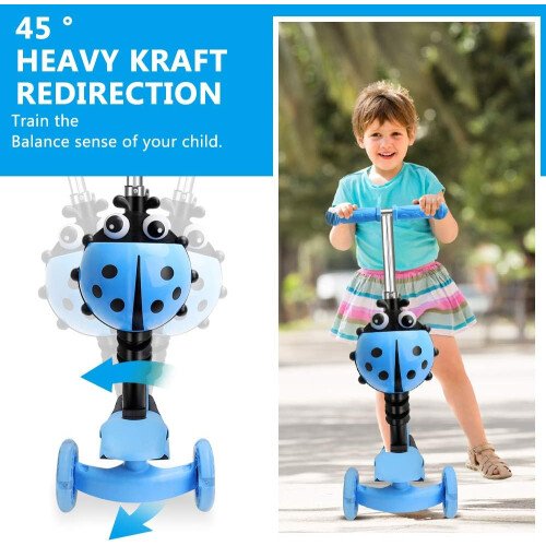 Dripex (Blue) 5-in-1 Kids Scooter-3 Wheels with Removable Seat 1