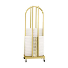 Clothes Hanger Organizer 4 in 1 Gold Storage Rack with Wheels for Retail Laundry Room 130x35x30cm