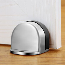Heavy Duty Door Stopper, Black Stainless Steel, Self Adhesive No Drill, Waterproof Wall Protector