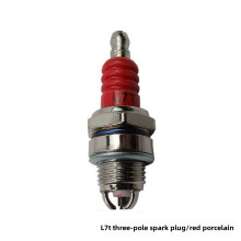 (Gold)Three-sided Pole Spark Plug L7T 2 Stroke For Gasoline Chainsaw and Brush Cutter Engine Ignition