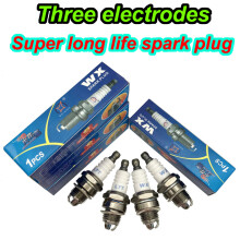 (2 PCS)3 electrode Spark Plug L7T for BM6A BMR6A WS6E WS7E BPMR6A WS7F CJ7Y W20MU L7TC BPMR7A 2-stroke