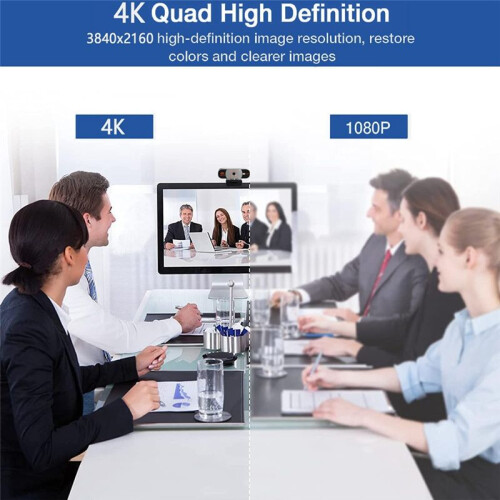 4K Auto Zoom Webcam with Remote Control,Privacy Cover and Microphone,WebCamera for PC/Laptop/Desktop,Video Conferencing 2