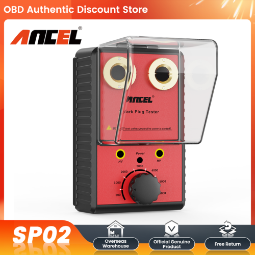 (EU Plug)ANCEL SP02 Car Spark Plug Tester with Auto Adjustable Double Hole Detector Ignition Plug Analyzer