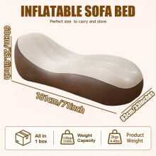 3-in-1 Heavy-Duty Inflatable Air Mattress with Built-in Pillow - Ergonomic Blow-Up Sofa Bed & Lounger