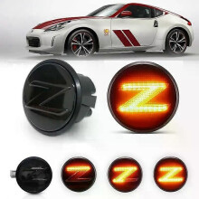 (Smoked Amber)Applies to 2X Turn Signal Dynamic Light LED Flashing Side Marker Lamp White Parking Lights