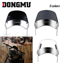 (Black)Motorcycle Windshield Electric Car Modified Headlight Glass Windshield Retro Front Headlight