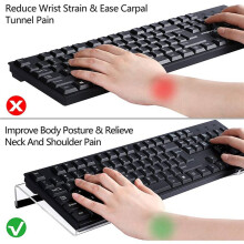 2X Acrylic Keyboard Holder, Tilted Computer Keyboard Holder Clear Keyboard Stand for Ergonomic Typing Office Desk B