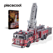 Piececool 3D Metal Puzzles Ladder Truck Assembly Model Kits Engineer Vehicle Collection Model DIY Jigsaw