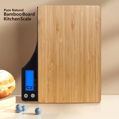 Digital Kitchen Scale with Bamboo Surface, High Precision for Baking and Cooking Ingredients, Portable Compact Design 2