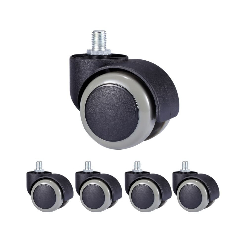 2 Inch Office Chair Wheels Rubber Casters Set Quiet Rolling Motion Floor Protection Universal Fit 9073542245537
