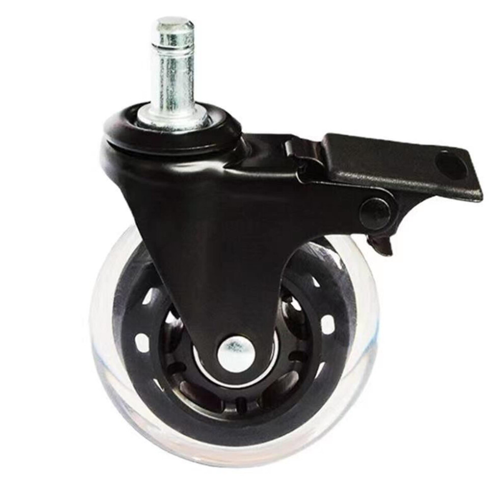 Office Chair Casters 2 Inch Pu Silent Wheels With Brake For Hardwood Floors And Floor Protection 9092120922592
