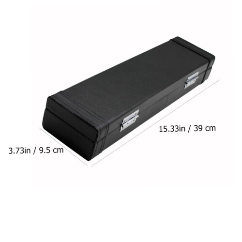 Leather Flute Case with Adjustable Strap, Lightweight Storage Box for 16Hole Flute, Black 1