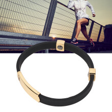 Silicone Static Prevention Wrist Strap Band for Sports Black/Gold