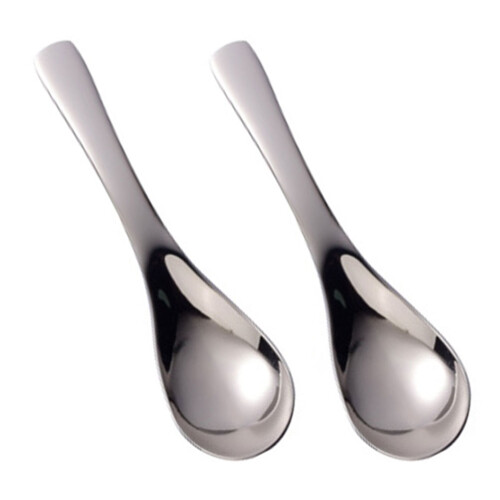 2Stk Kinderlöffel Silber Ergonomisch Babys Löffel Set