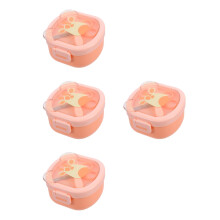 4Pcs Baby Feeding Set Orange Silicone Bowls with Spoon Travel Utensils