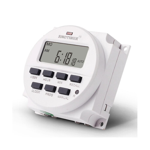 Programmable Timer Switch with Power-Off Memory, 16A Load, 7-Day/24H LCD Digital Display for Appliances 2