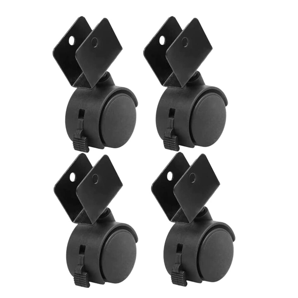 40Mm Heavy Duty Office Chair Casters With Brakes, Quiet Rubber Wheels 360 Swivel For Hardwood Floors, 4 Pack 9169991330884