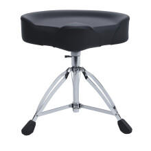 Adjustable Drum Throne Motorcycle Style Stool with Ergonomic Padded Seat Heavy Duty Rotatable Design Black