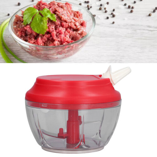 Manual Food Processor with Adjustable Chopping, 500ml ABS TPR Container for Small Kitchen Outdoor Use 1