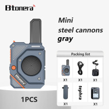 (1 Stück - blau) BTDX BT-350 Mini-Walkie-Talkie PMR446/FRS, wiederaufladbares tragbares Funkgerät mit