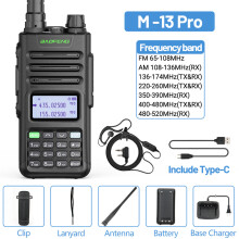 (BL Headset hinzufügen) M-13 Pro Walkie-Talkie mit Funkfrequenzkopie, USB-C-Ladegerät, großer Reichweite