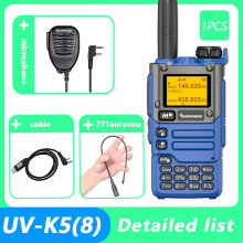 (MIC-771-Kabel) Walkie-Talkie UV-K5(8) 50–600 MHz Flugfunkempfang, Mehrbandempfang 136–600 MHz, DTMF-Scrambler