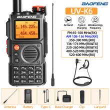 (H-771 hinzufügen) UV-K6 Flugfunkgerät, drahtloses Kopiergerät, Frequenzband, Typ-C, tragbar, UHF/VHF,