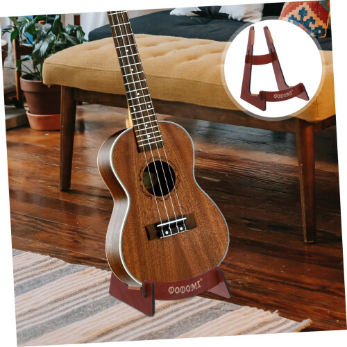 Wooden Guitar Stand with Stable Floor Support for Multiple Instruments, Detachable Display Rack 2