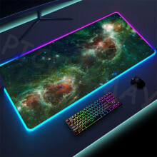 (300x600x3mm-WA0213 7) Universe RGB Gaming-Mauspad, Weltraum-Mauspad, LED, großes Gaming-Mauspad, XXL-Tastatur