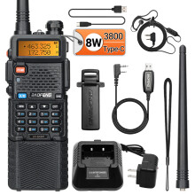 (inkl. USB-C-Kabel) UV-5R 8W 3800mAh Walkie-Talkie Dualband USB-C Amateurfunkgerät VHF/UHF/FM