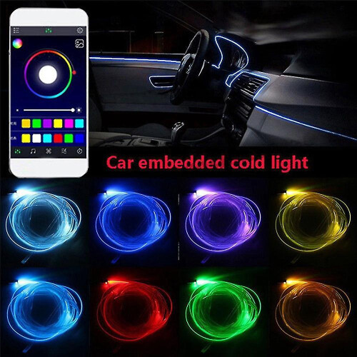 Car LED Strip Lights with Music Sync, Bluetooth App Control, Adjustable Brightness Sleep Mode for Car Van 1