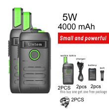 (2 Stück 4000 mAh) Wiederaufladbare Lintom Walkie-Talkies, UHF-Funkgeräte mit 16 Kanälen für Erwachsene