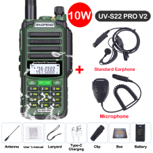 (USB-Stecker V2 Grün 4) UV S22 PRO V2 IP68 Walkie-Talkie wasserdicht Dualband 136-174/400-520 MHz Amateurfunkgerät