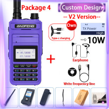 (USB-Stecker-V2 Dunkelviolett 4) UV-999 Pro Max 10W 999CH Walkie-Talkie UV999 Dualband Tragbares CB-Amateurfunkgerät