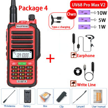 (USB-Stecker V2 Rot 4) 2023 Neues UV-68 Pro MAX Wasserdichtes IP68 Walkie-Talkie mit hoher Sendeleistung,